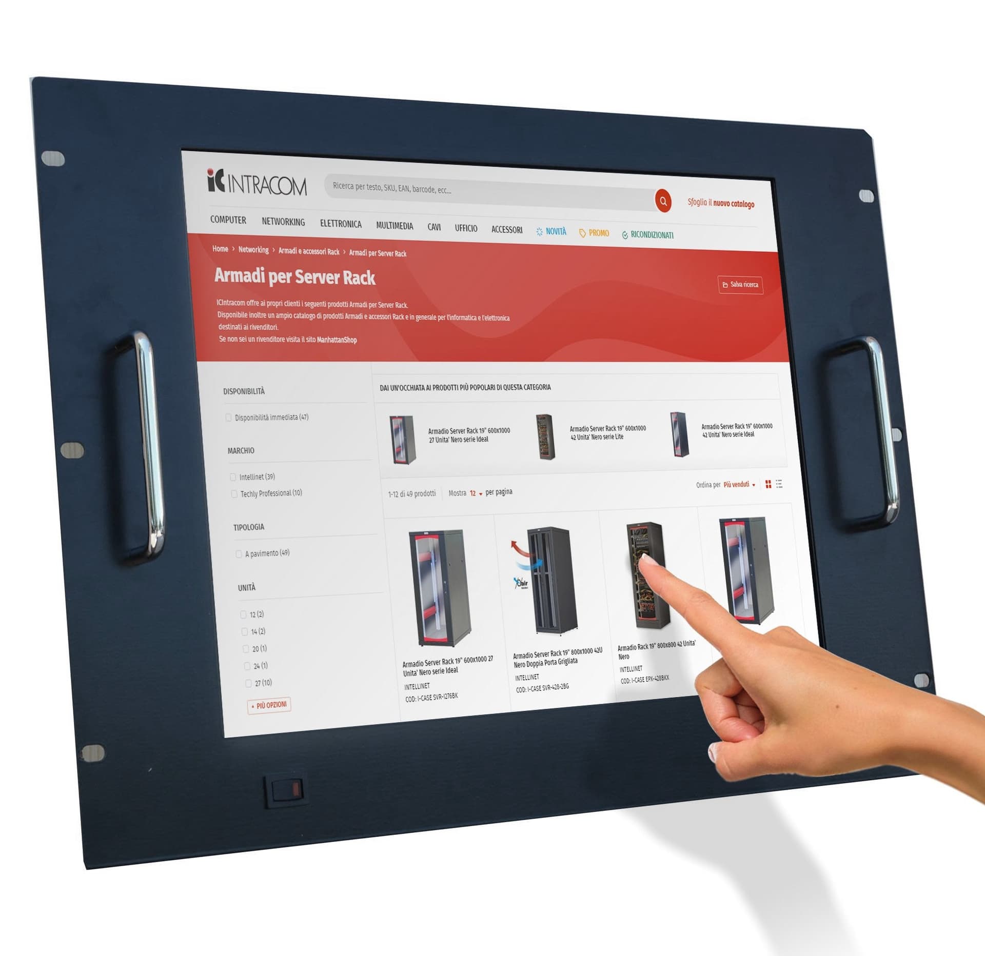 Monitor LCD 17'' Touch Screen per Rack 19'' 8 Unit&agrave Nero in  Scontolo.net - Potenza, commercioVirtuoso.it