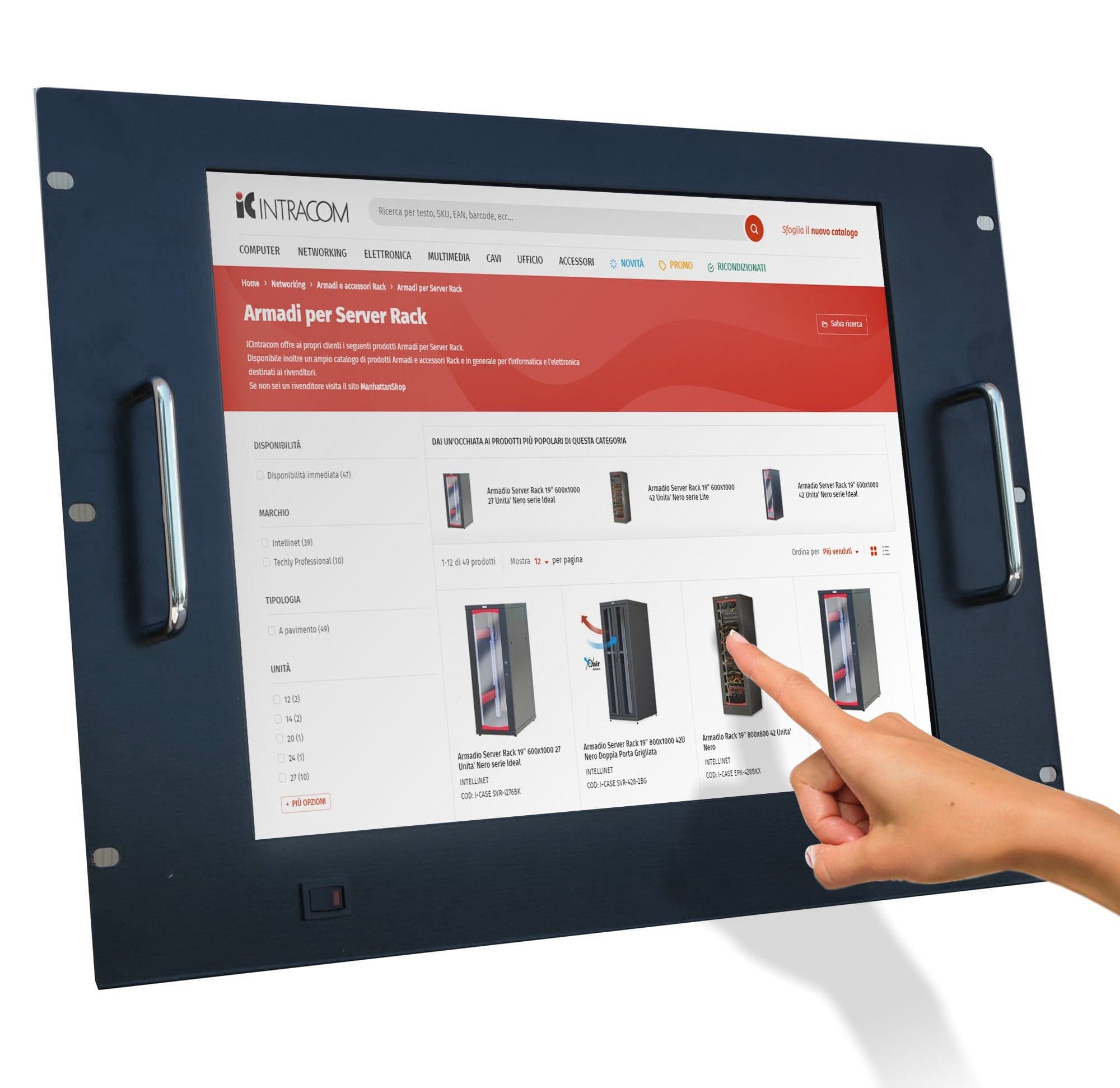 Monitor LCD 17'' Touch Screen per Rack 19'' 8 Unit&agrave Nero in  Scontolo.net - Potenza, commercioVirtuoso.it