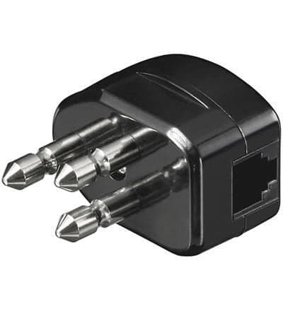 Spina tripolare con RJ11 Nera in Cavi Scontolo.net - Potenza, commercioVirtuoso.it