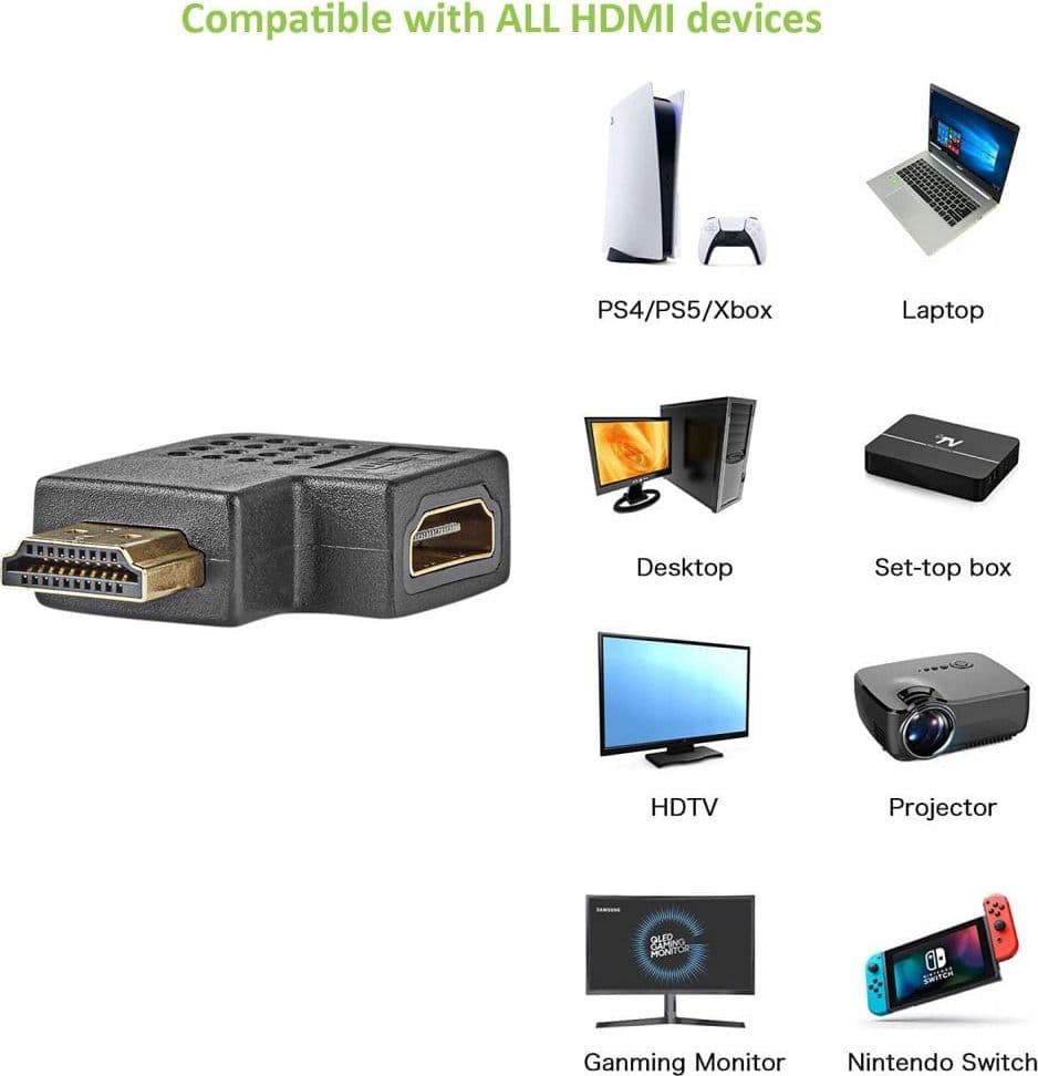 Adattatore HDMI Maschio / Femmina Angolato 270&deg in Cavi HDMI Scontolo.net - Potenza, commercioVirtuoso.it