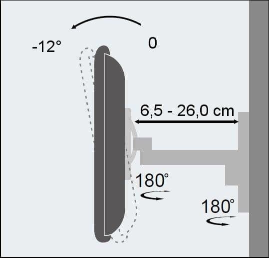 Supporto a muro per TV LED LCD 19 - 37'' inclinabile 2 snodi nero in Supporti da parete e da soffitto Scontolo.net - Potenza, commercioVirtuoso.it