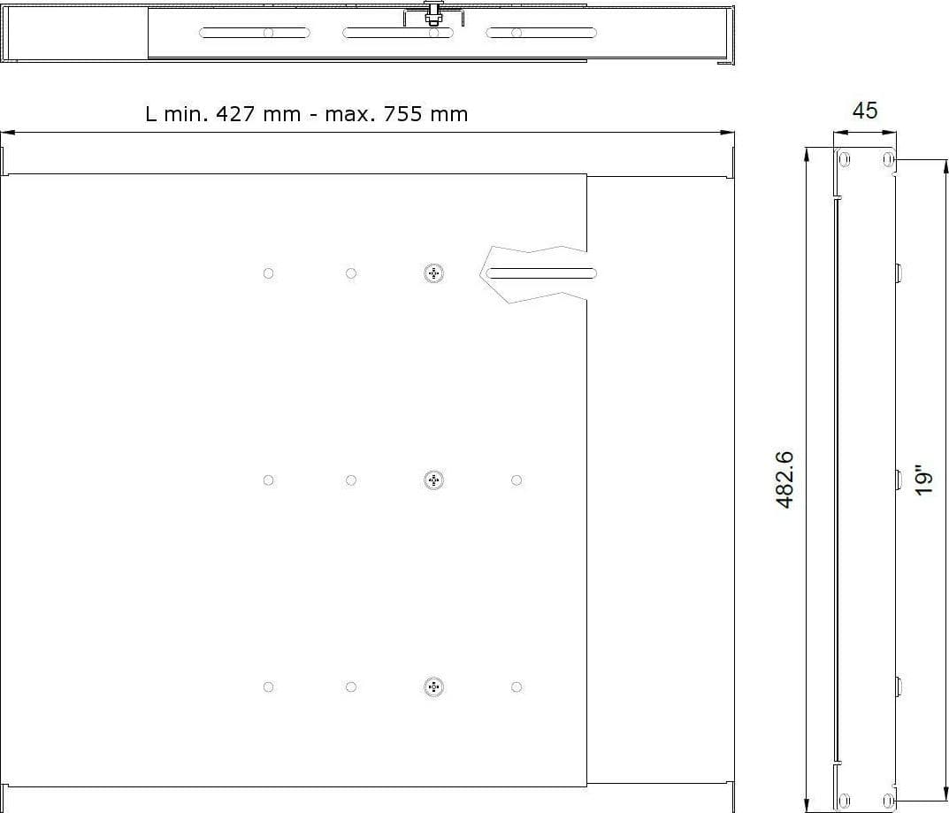 Mensola estensibile per Rack 19'' 1U Grigio 4 punti in  Scontolo.net - Potenza, commercioVirtuoso.it