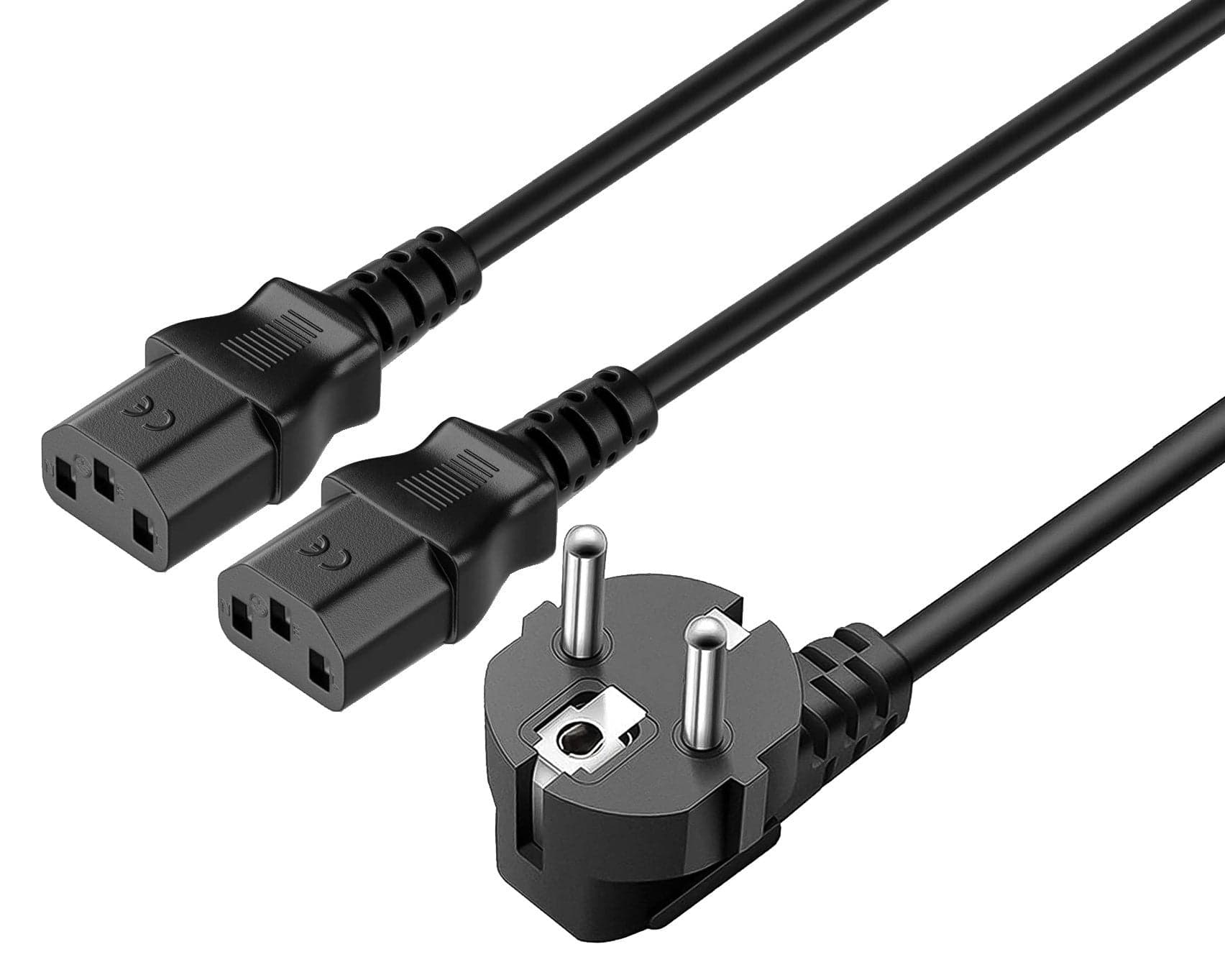Cavo alimentazione Schuko 10A a sdoppiato con 2 C13, 1,8 mt nero in Fili elettrici Scontolo.net - Potenza, commercioVirtuoso.it