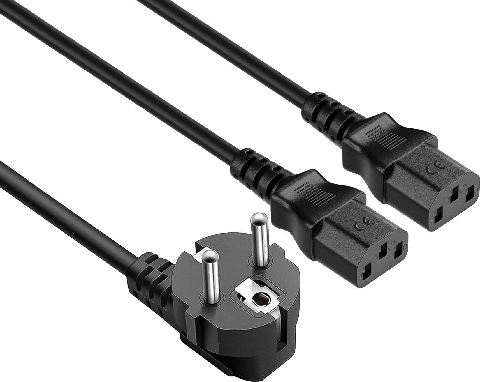 Cavo alimentazione Schuko 10A a sdoppiato con 2 C13, 1,8 mt nero in Fili elettrici Scontolo.net - Potenza, commercioVirtuoso.it