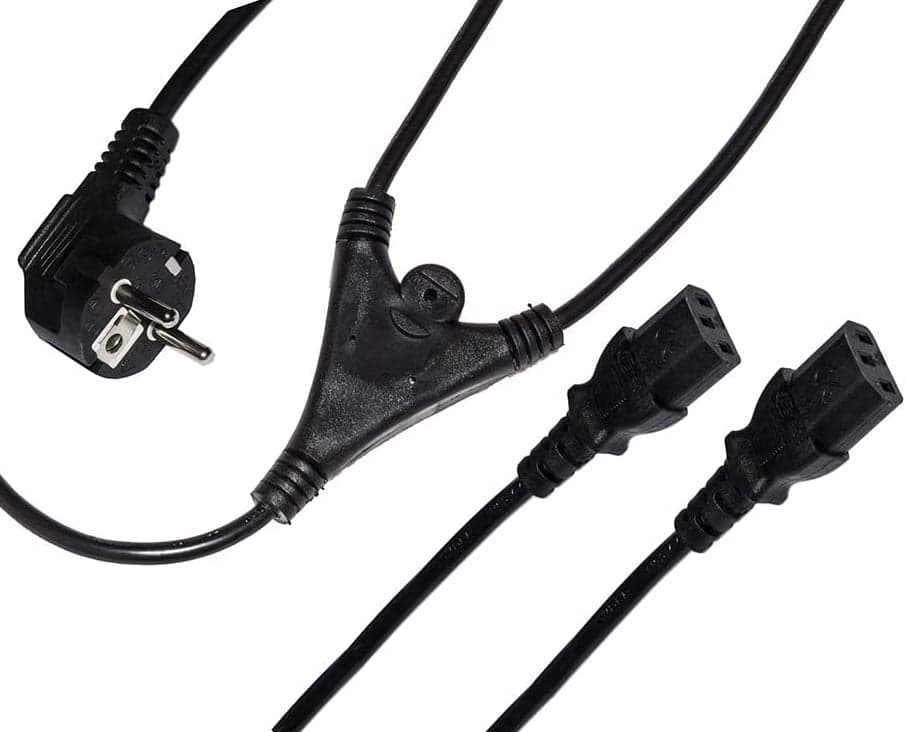 Cavo alimentazione Schuko 10A a sdoppiato con 2 C13, 1,8 mt nero in Fili elettrici Scontolo.net - Potenza, commercioVirtuoso.it
