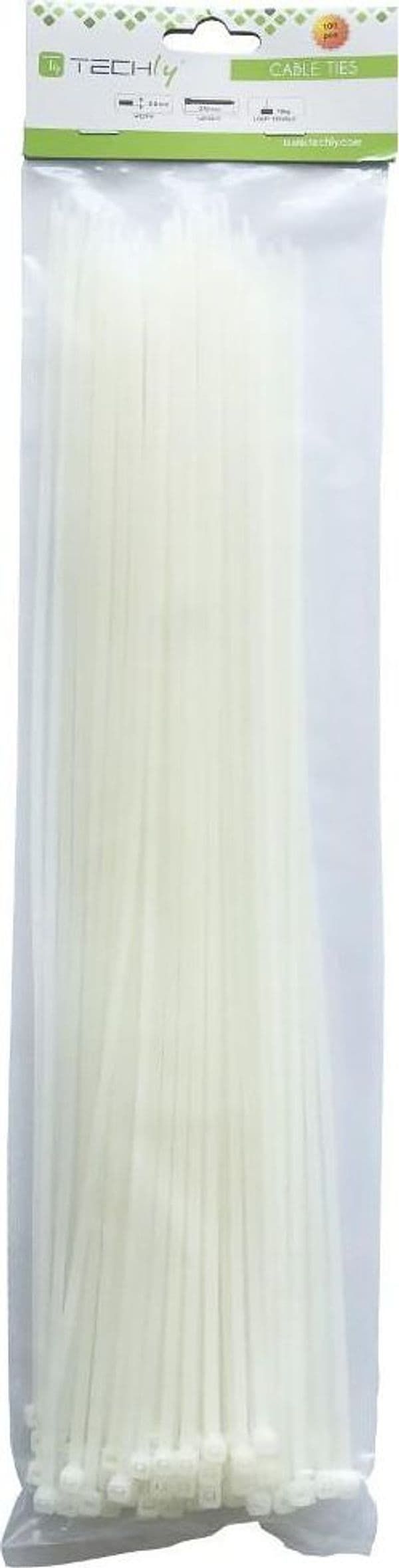Fascette Fermacavi Autobloccanti 380x7,6mm in Nylon 100pz Bianco