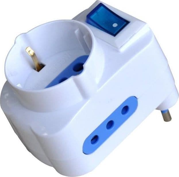 Adattatore con Spina 10A 2 Prese 10A e 1 Schuko in Adattatori da viaggio Scontolo.net - Potenza, commercioVirtuoso.it