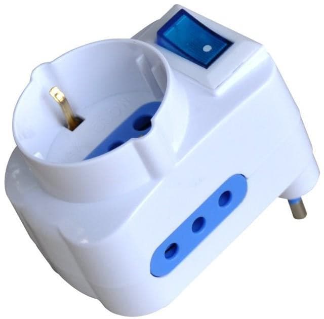 Adattatore con Spina 10A 2 Prese 10A e 1 Schuko in Adattatori da viaggio Scontolo.net - Potenza, commercioVirtuoso.it