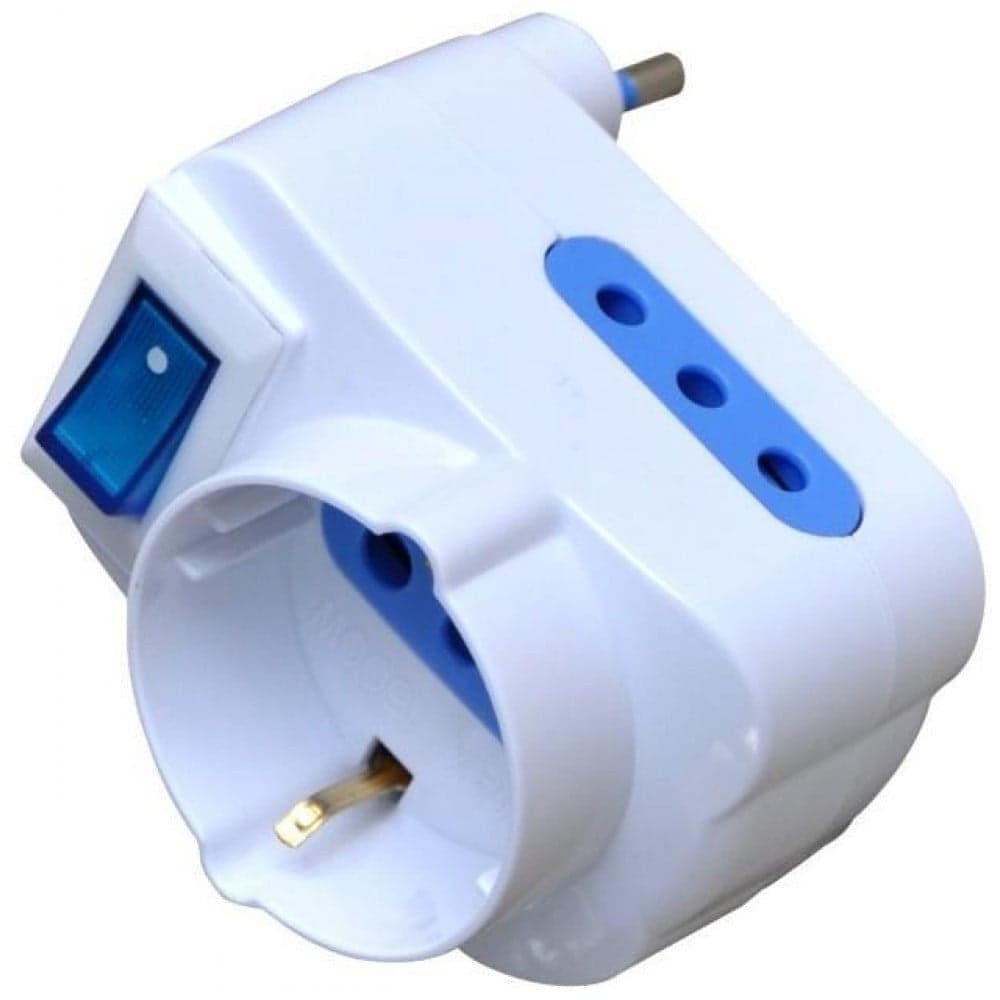 Adattatore con Spina 10A 2 Prese 10A e 1 Schuko in Adattatori da viaggio Scontolo.net - Potenza, commercioVirtuoso.it