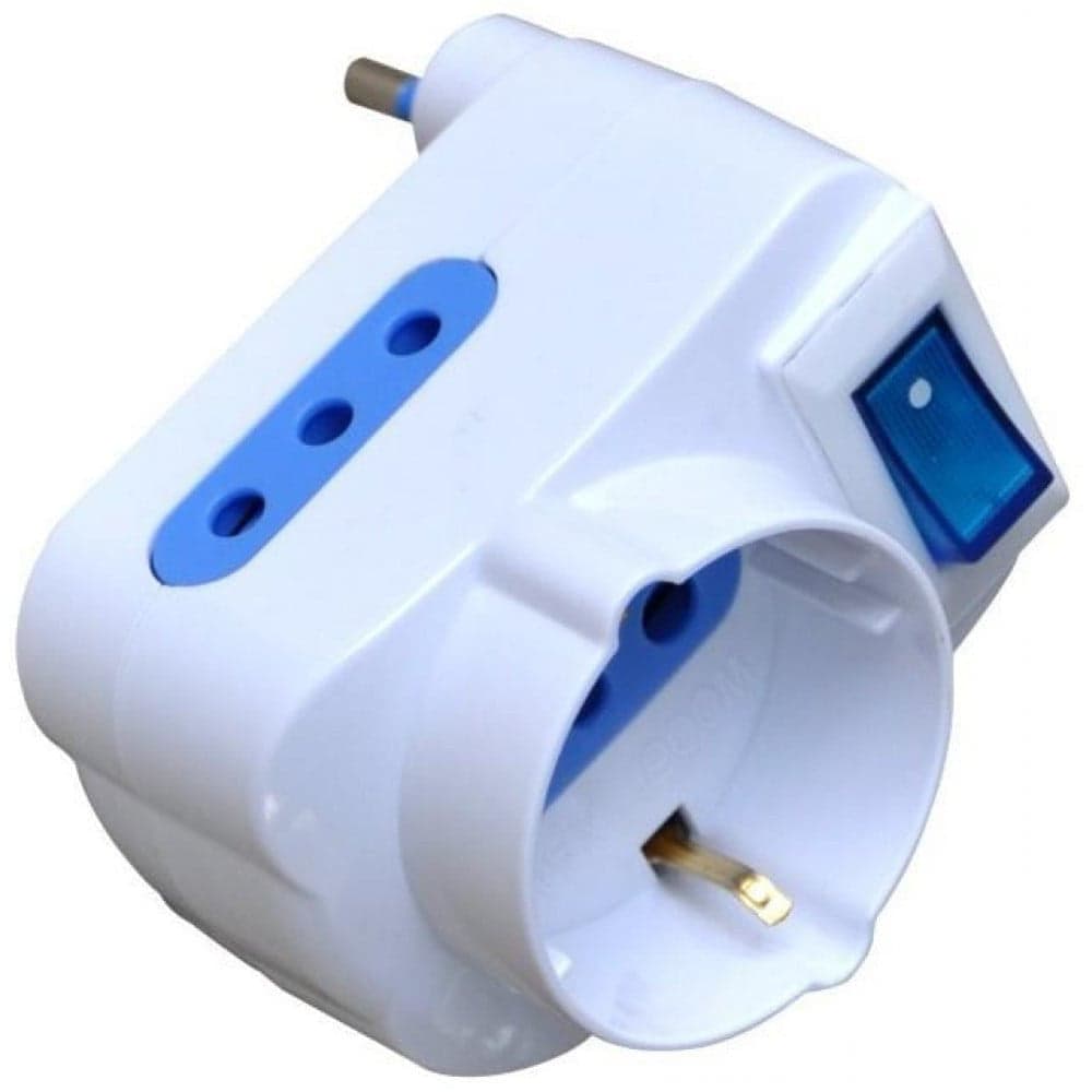 Adattatore con Spina 10A 2 Prese 10A e 1 Schuko in Adattatori da viaggio Scontolo.net - Potenza, commercioVirtuoso.it