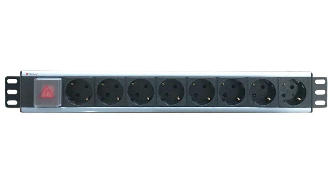 Multipresa 8 Posti da Rack 19'' con Interruttore Spina Schuko Angolata 1.5U in Multiprese Scontolo.net - Potenza, commercioVirtuoso.it