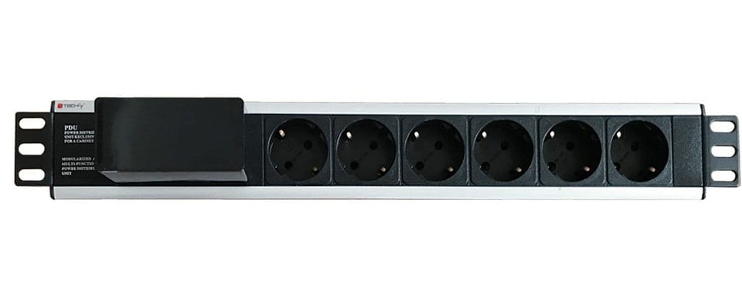 Multipresa 6 Posti da Rack 19'' con Magnetotermico Spina Schuko Angolata 1.5U in Multiprese Scontolo.net - Potenza, commercioVirtuoso.it