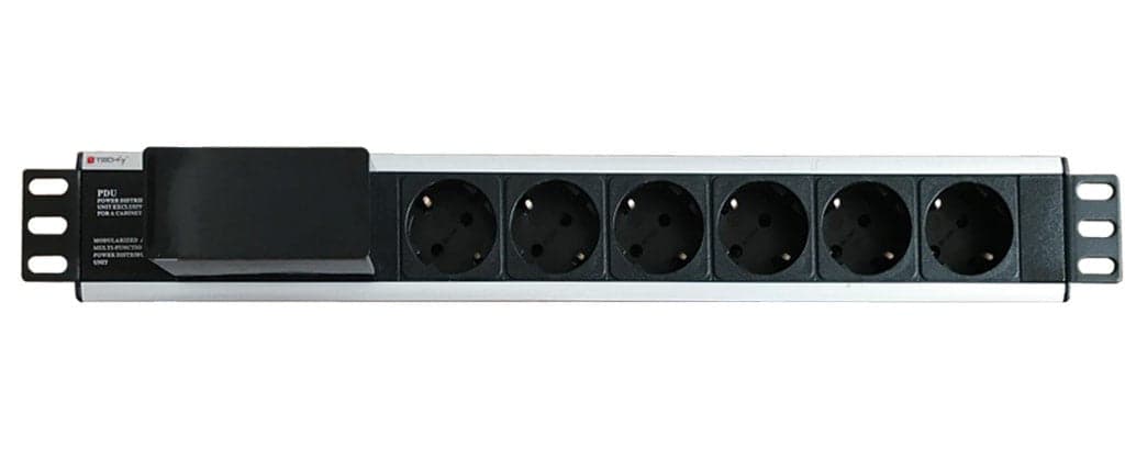 Multipresa 6 Posti da Rack 19'' con Magnetotermico Spina Schuko Angolata 1.5U in Multiprese Scontolo.net - Potenza, commercioVirtuoso.it