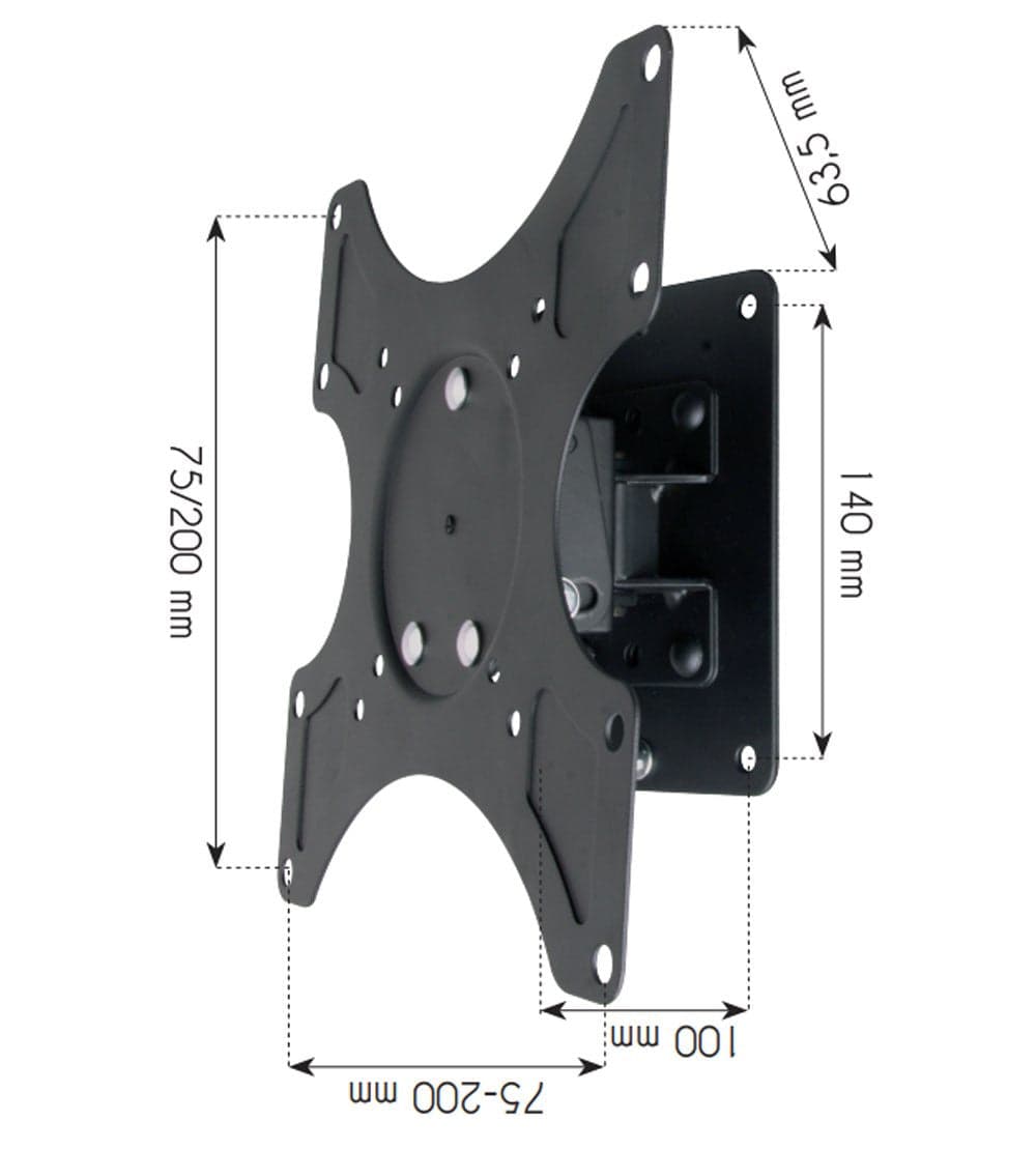 Supporto a muro per TV LED LCD 19 - 37'' inclinabile 1 snodo Nero in Supporti da parete e da soffitto Scontolo.net - Potenza, commercioVirtuoso.it