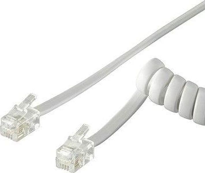Cavo telefonico spiralato per cornetta 4mt RJ10 4P4C Bianco in Cavi Scontolo.net - Potenza, commercioVirtuoso.it