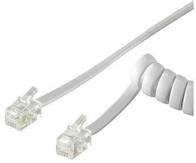 Cavo telefonico spiralato per cornetta 4mt RJ10 4P4C Bianco in Cavi Scontolo.net - Potenza, commercioVirtuoso.it