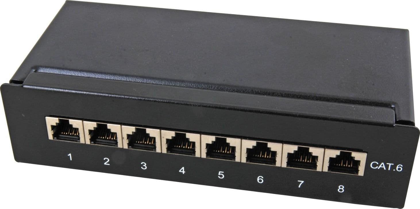 Pannello Patch 8 Porte Cat. 6 STP Nero in Cavi Ethernet Scontolo.net - Potenza, commercioVirtuoso.it