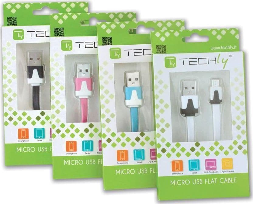 Cavo Flat USB AM a Micro USB M Rosa 1m in  Scontolo.net - Potenza, commercioVirtuoso.it