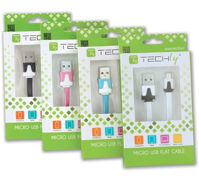 Cavo Flat USB AM a Micro USB M Rosa 1m in  Scontolo.net - Potenza, commercioVirtuoso.it