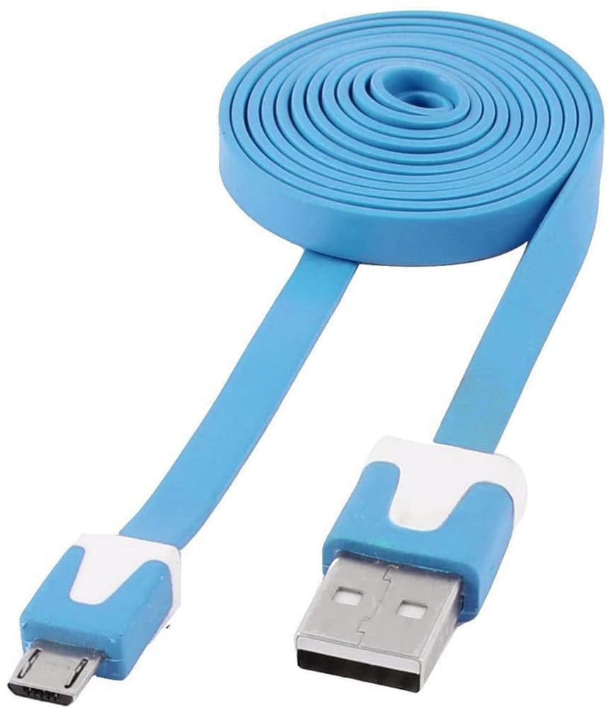 Cavo Flat USB AM a Micro USB M Azzurro 1m in  Scontolo.net - Potenza, commercioVirtuoso.it