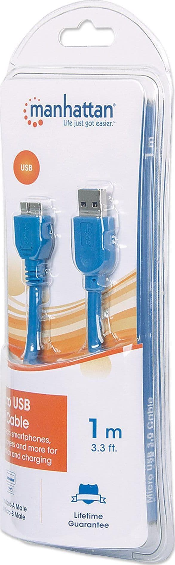 Cavo USB 3.0 SuperSpeed A/Micro B M/M 1 m Blu in Blister in  Scontolo.net - Potenza, commercioVirtuoso.it