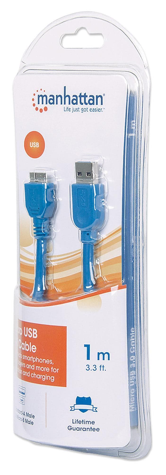 Cavo USB 3.0 SuperSpeed A/Micro B M/M 1 m Blu in Blister in  Scontolo.net - Potenza, commercioVirtuoso.it