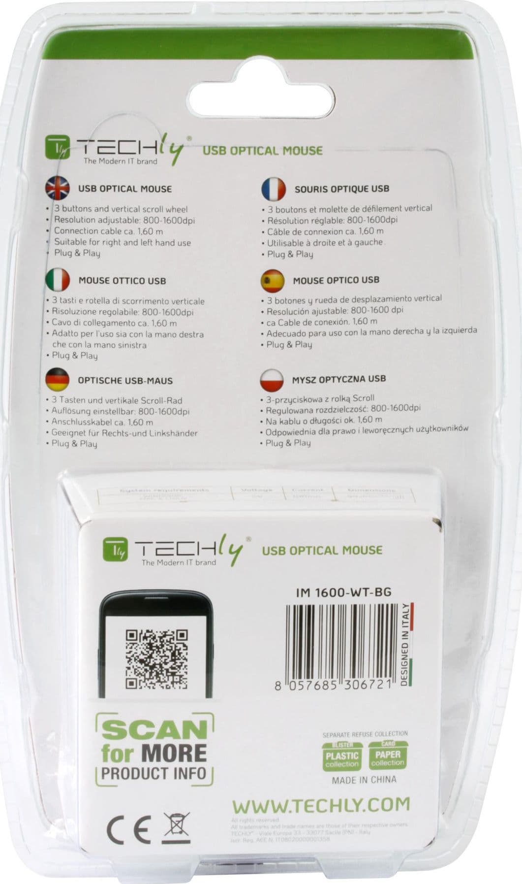 Mouse Ottico USB 800-1600 dpi Nero/Verde in  Scontolo.net - Potenza, commercioVirtuoso.it