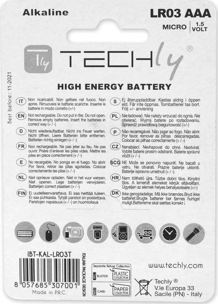Blister 4 Batterie High Power Mini Stilo AAA Alcaline LR03 1.5V