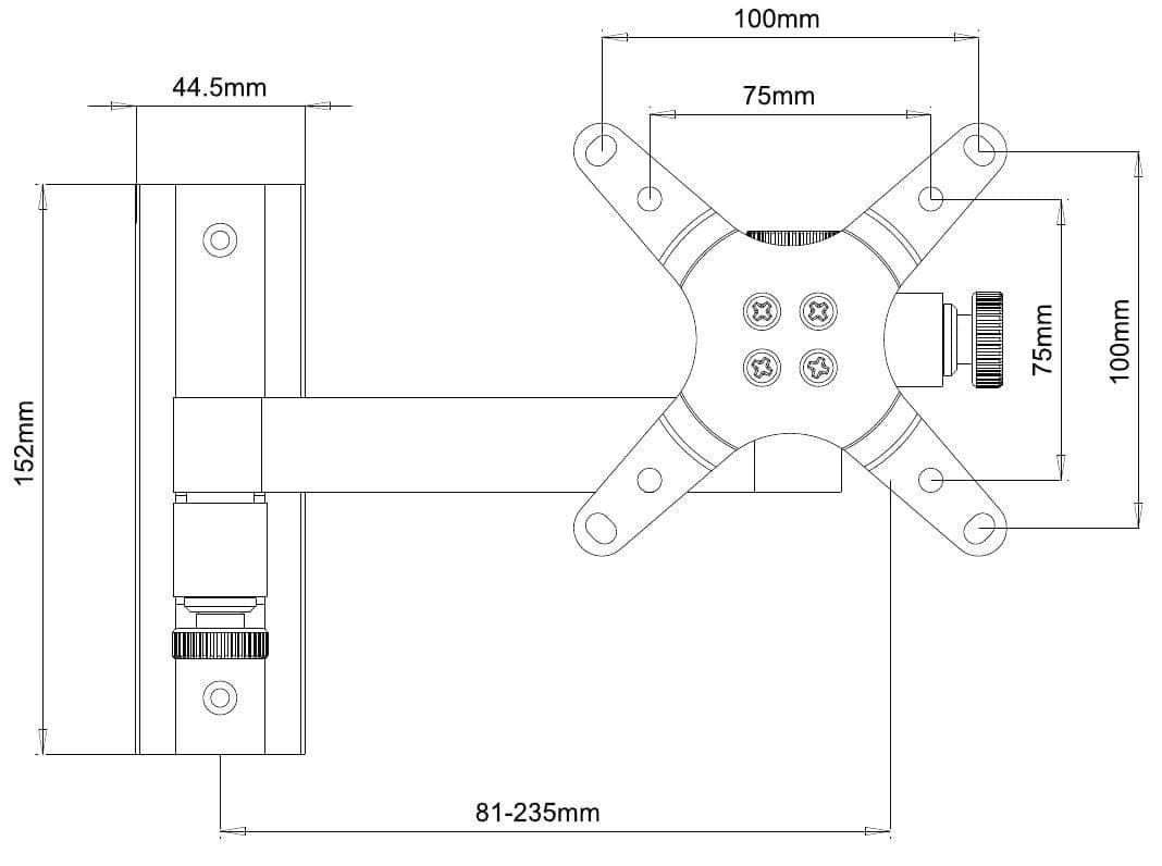 Supporto a muro per TV LED LCD 13-30'' inclinabile 2 snodi nero in Supporti da parete e da soffitto Scontolo.net - Potenza, commercioVirtuoso.it