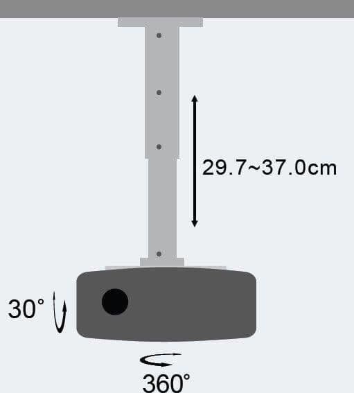 Supporto a Soffitto per Proiettori Estensione 30-37 cm Silver in Supporti per proiettori Scontolo.net - Potenza, commercioVirtuoso.it