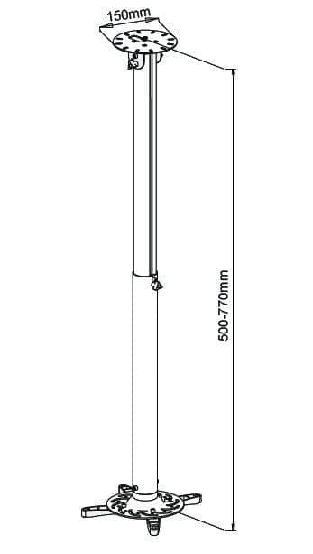 Supporto a soffitto professionale per proiettori estensione 50-77 cm in Supporti per proiettori Scontolo.net - Potenza, commercioVirtuoso.it