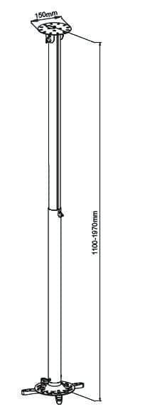 Supporto a soffitto profess. per proiettori estensione 110 - 197 cm in Supporti per proiettori Scontolo.net - Potenza, commercioVirtuoso.it