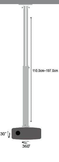Supporto a soffitto profess. per proiettori estensione 110 - 197 cm in Supporti per proiettori Scontolo.net - Potenza, commercioVirtuoso.it