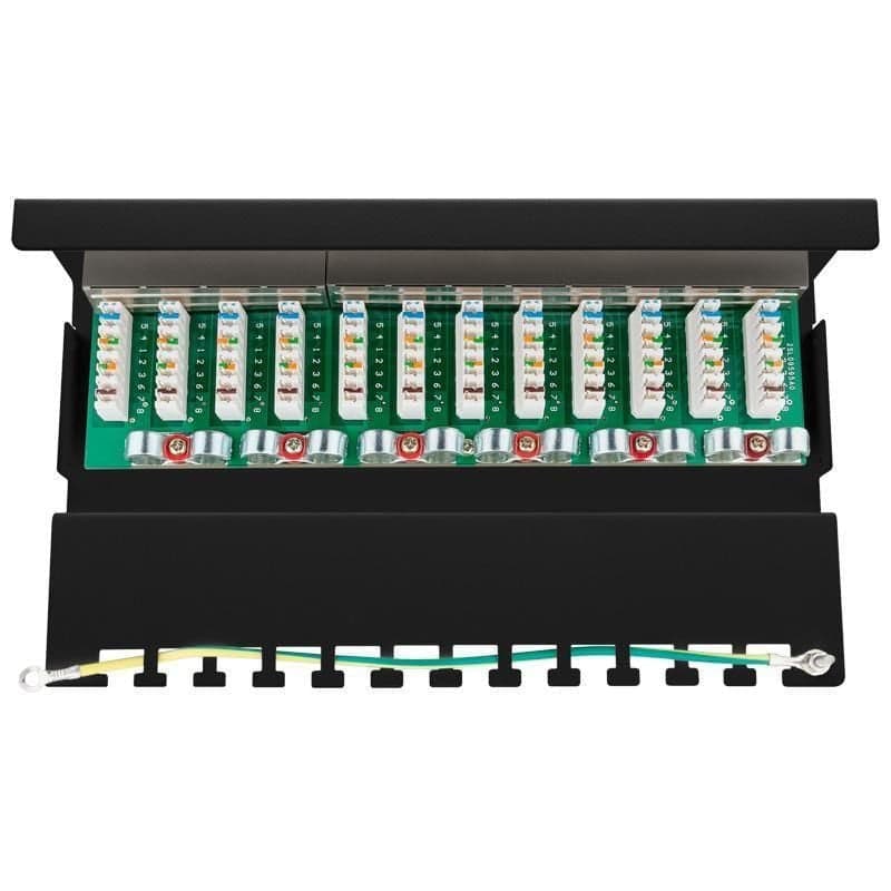 Pannello Patch 12 Porte Cat. 6 FTP Nero in Cavi Ethernet Scontolo.net - Potenza, commercioVirtuoso.it