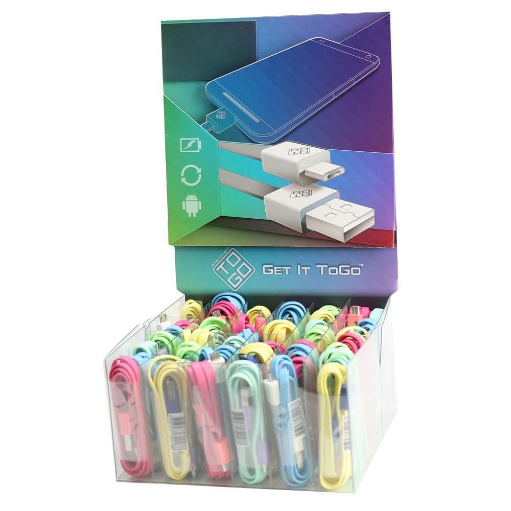 Espositore 48 Cavi Flat USB A / Micro USB B Multicolor in Clip fermacavi da parete Scontolo.net - Potenza, commercioVirtuoso.it