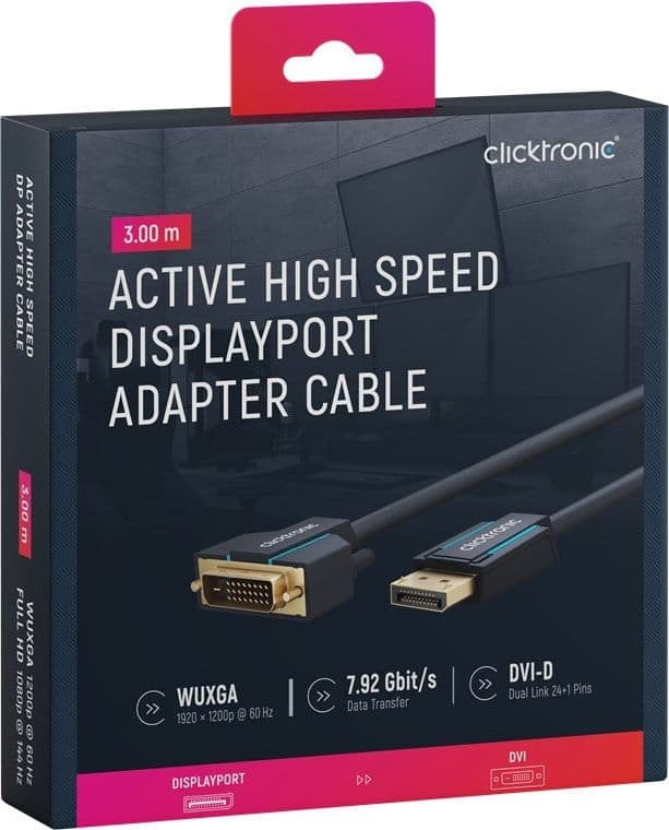 Cavo Monitor DisplayPort Maschio a DVI-D Maschio 3 m Blu in  Scontolo.net - Potenza, commercioVirtuoso.it