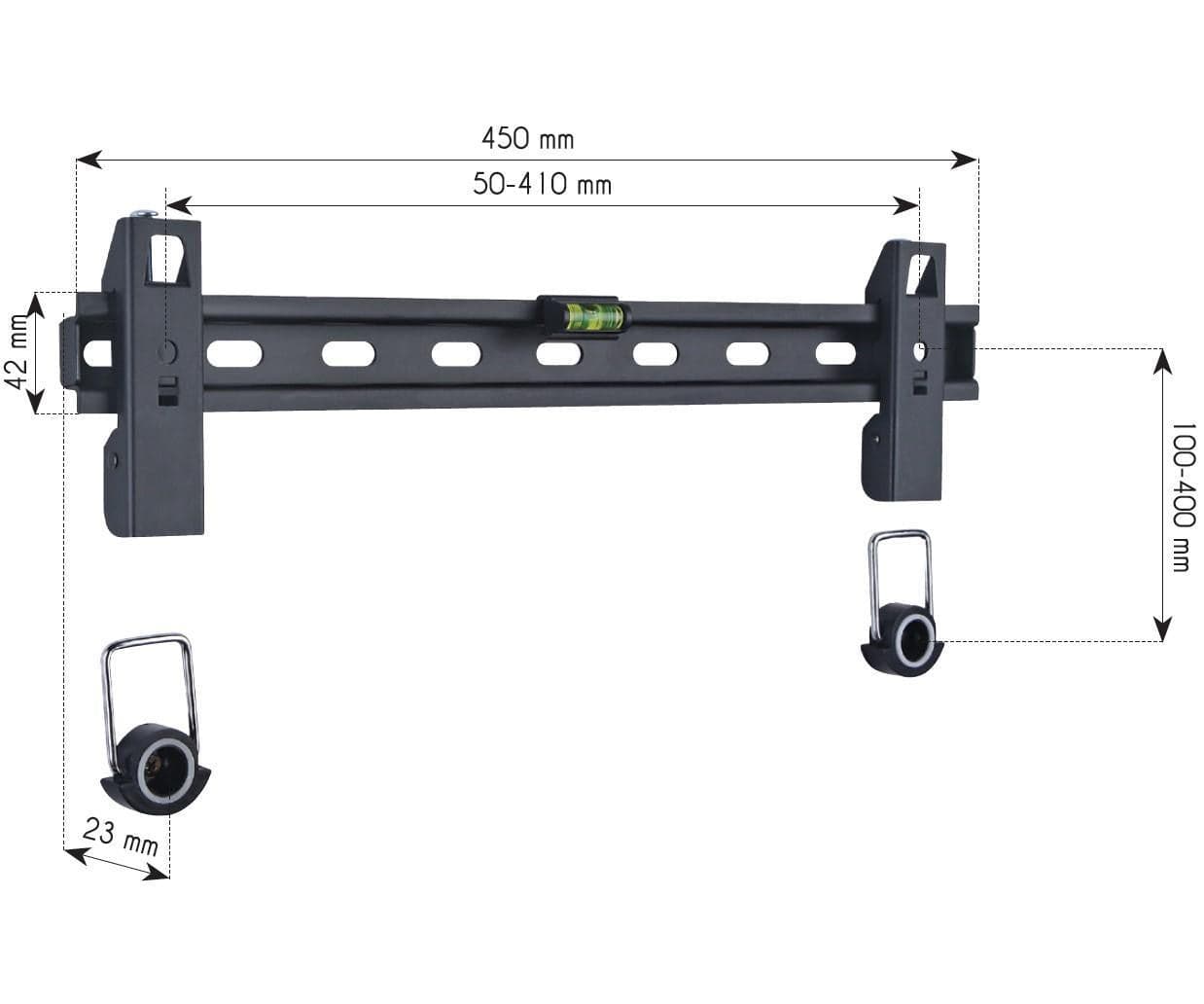 Staffa Muro Fissa Slim con Distanziali TV LED LCD 23-55'' Nero in Supporti da parete e da soffitto Scontolo.net - Potenza, commercioVirtuoso.it