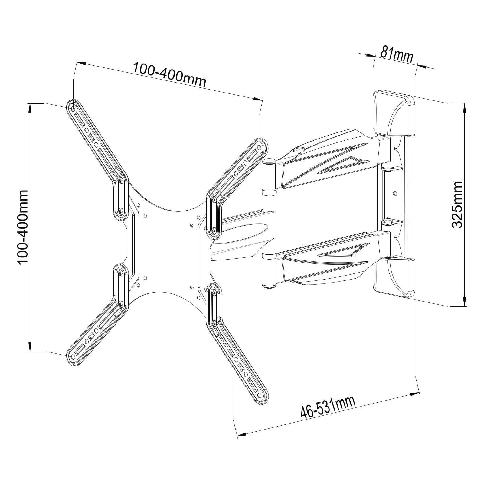 Supporto a Muro Ultra Slim per TV LED LCD 23-55'' Full Motion Nero in Supporti da parete e da soffitto Scontolo.net - Potenza, commercioVirtuoso.it