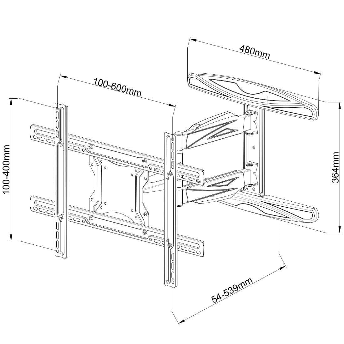 Supporto a Muro Ultra Slim per TV LED LCD 40-65'' Full Motion Nero in Supporti da parete e da soffitto Scontolo.net - Potenza, commercioVirtuoso.it