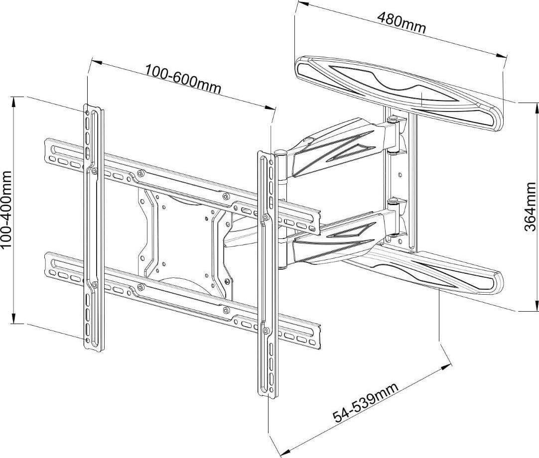 Supporto a Muro Ultra Slim per TV LED LCD 40-65'' Full Motion Nero in Supporti da parete e da soffitto Scontolo.net - Potenza, commercioVirtuoso.it