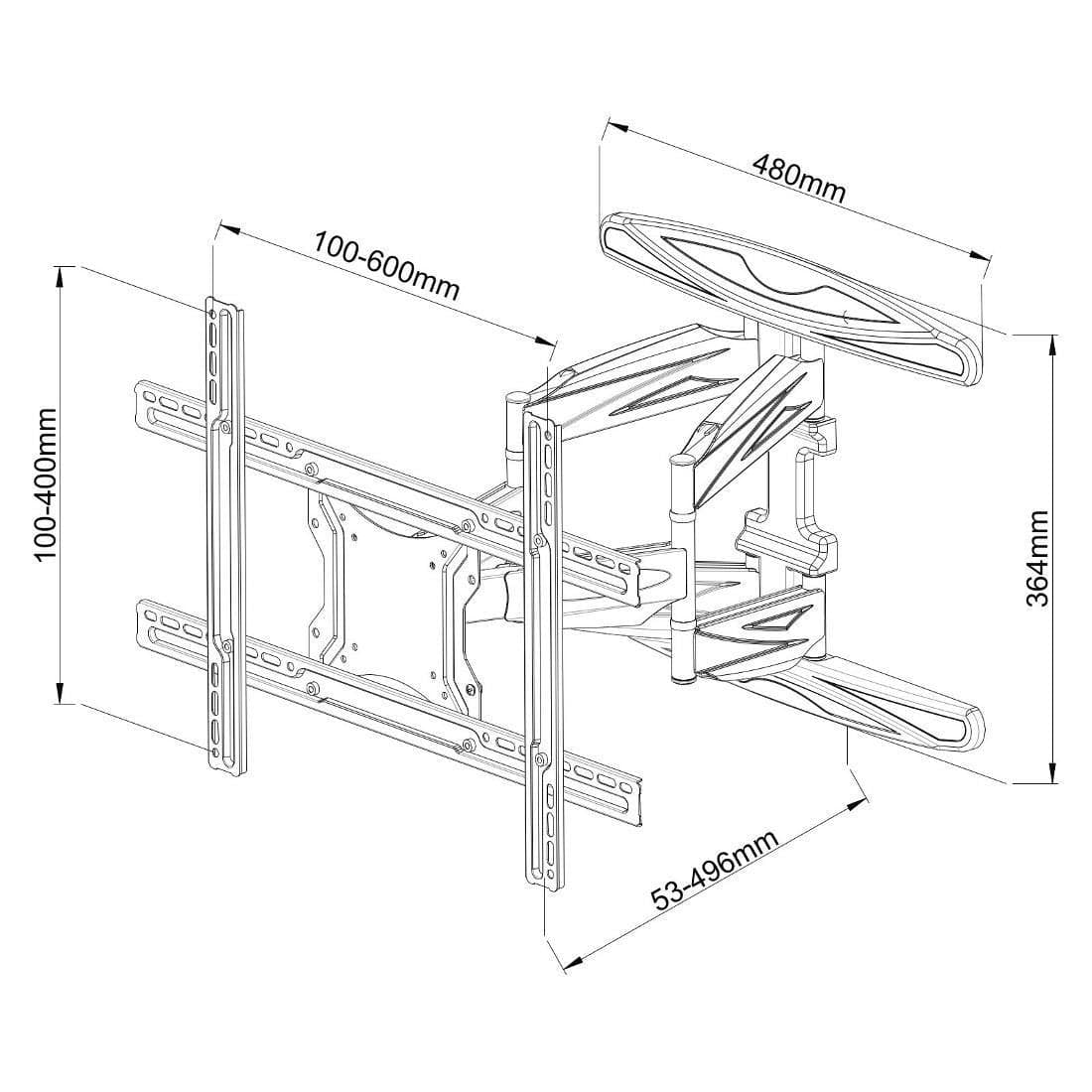 Supporto a Muro Ultra Slim per TV LED LCD 40-80'' Full Motion Nero in Supporti da parete e da soffitto Scontolo.net - Potenza, commercioVirtuoso.it