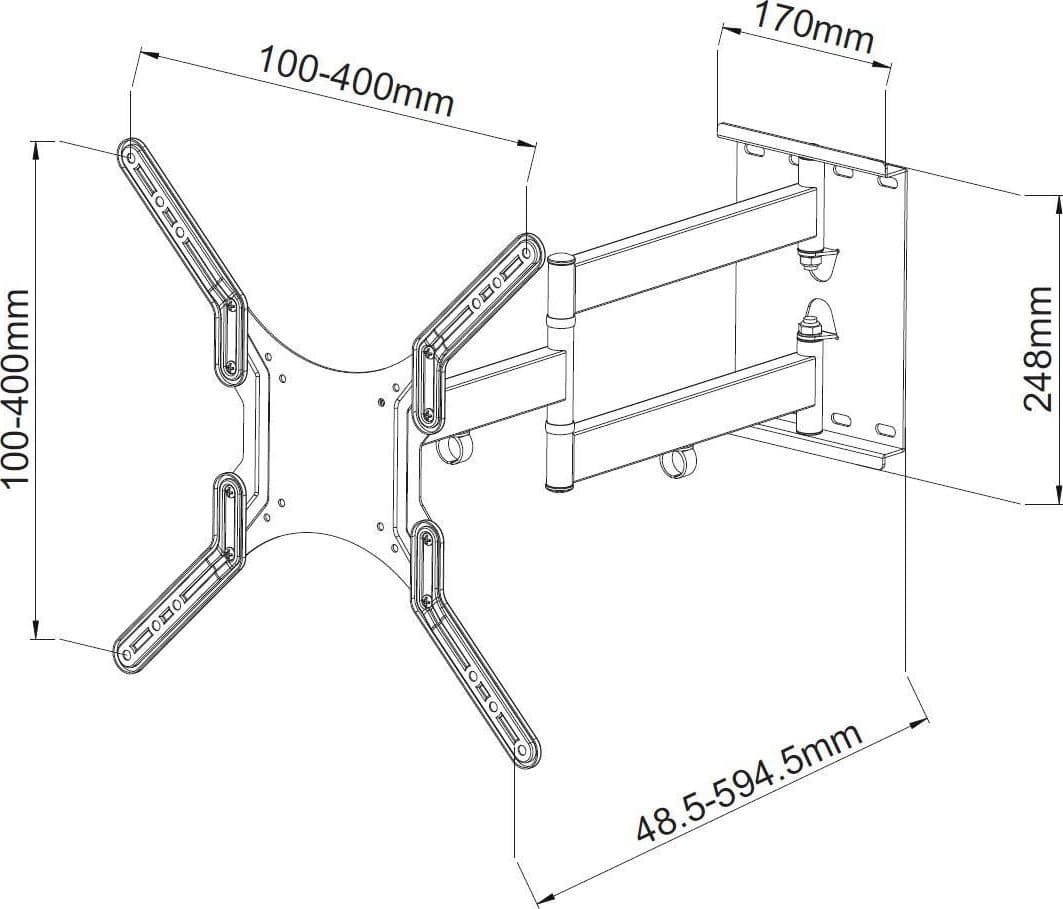 Supporto a Muro Ultra Slim per TV LED LCD 23-55'' Nero in Supporti da parete e da soffitto Scontolo.net - Potenza, commercioVirtuoso.it