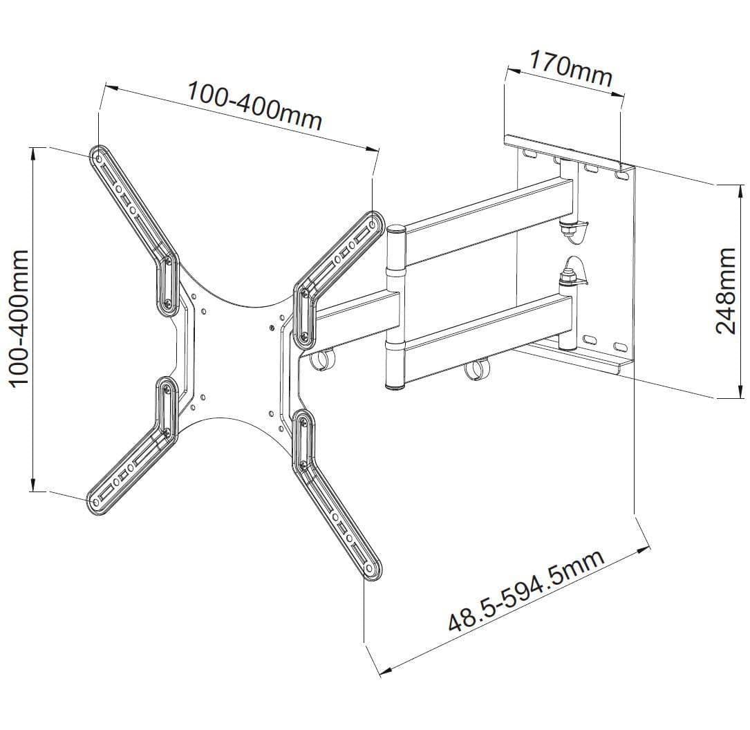 Supporto a Muro Ultra Slim per TV LED LCD 23-55'' Nero in Supporti da parete e da soffitto Scontolo.net - Potenza, commercioVirtuoso.it