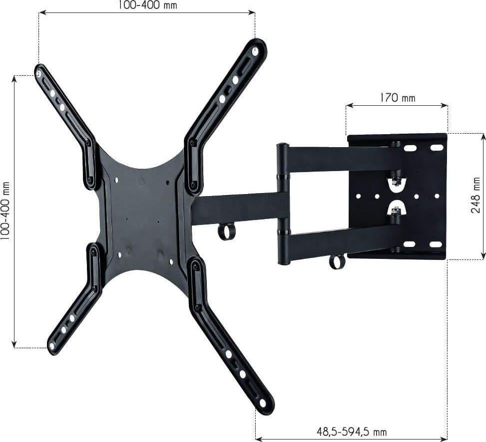 Supporto a Muro Ultra Slim per TV LED LCD 23-55'' Nero in Supporti da parete e da soffitto Scontolo.net - Potenza, commercioVirtuoso.it