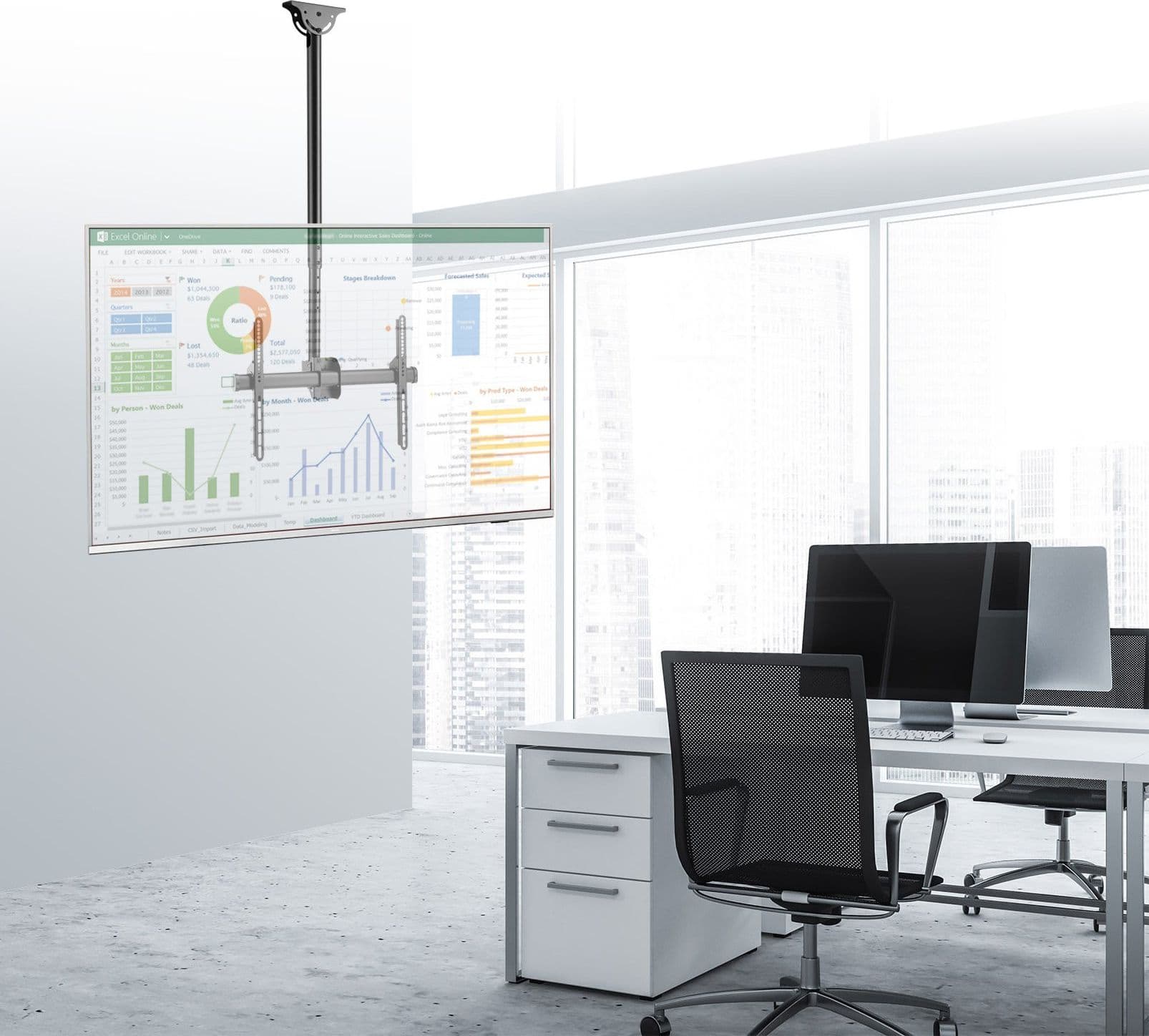 Supporto Telescopico Universale a Soffitto per TV LED LCD 37-70'' in Supporti da parete e da soffitto Scontolo.net - Potenza, commercioVirtuoso.it