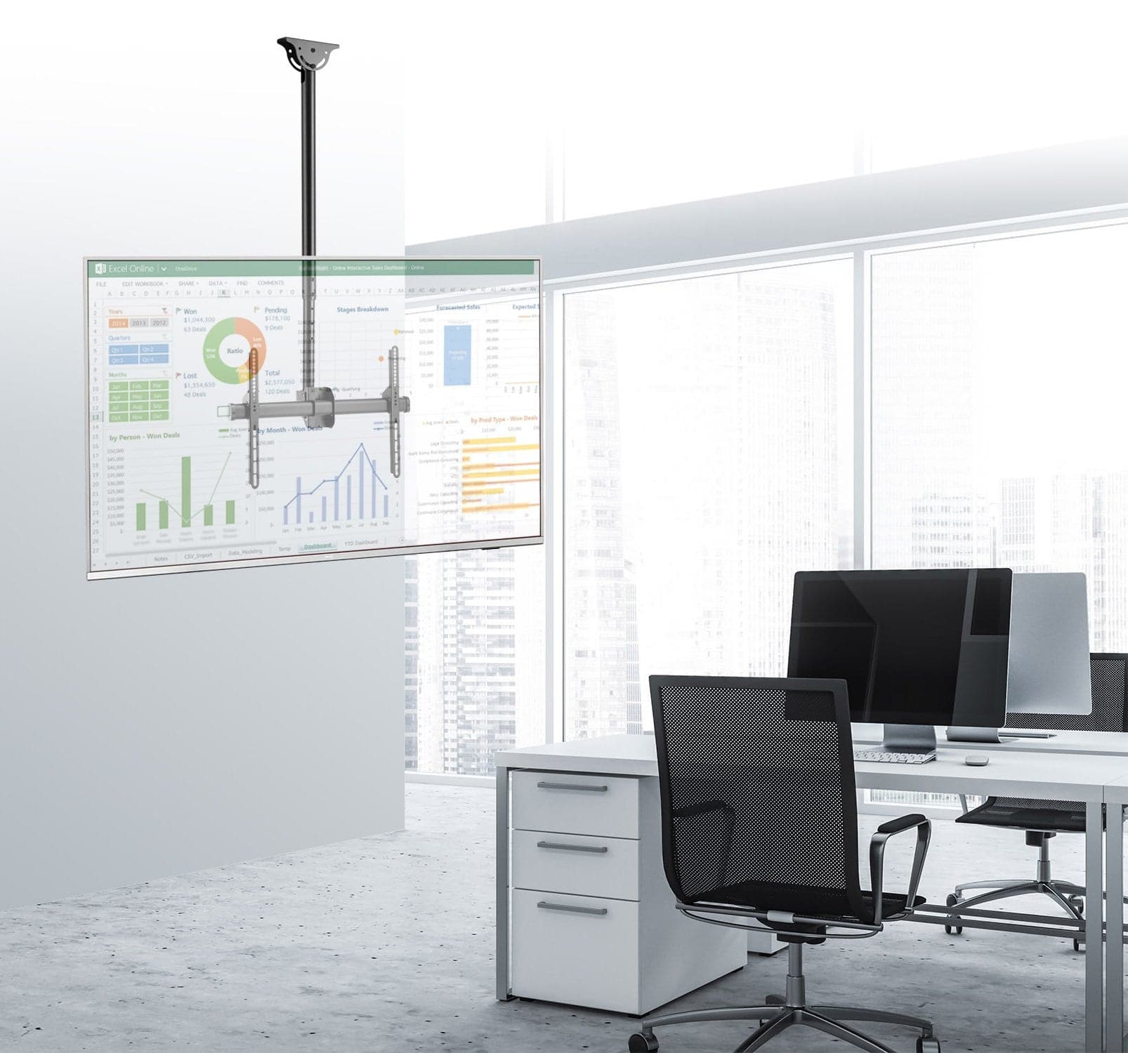 Supporto Telescopico Universale a Soffitto per TV LED LCD 37-70'' in Supporti da parete e da soffitto Scontolo.net - Potenza, commercioVirtuoso.it