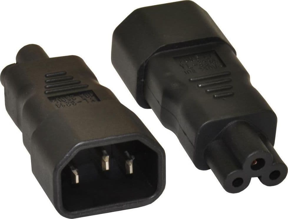 Adattatore da IEC C14 Maschio a C5 Femmina Nero in Adattatori Scontolo.net - Potenza, commercioVirtuoso.it