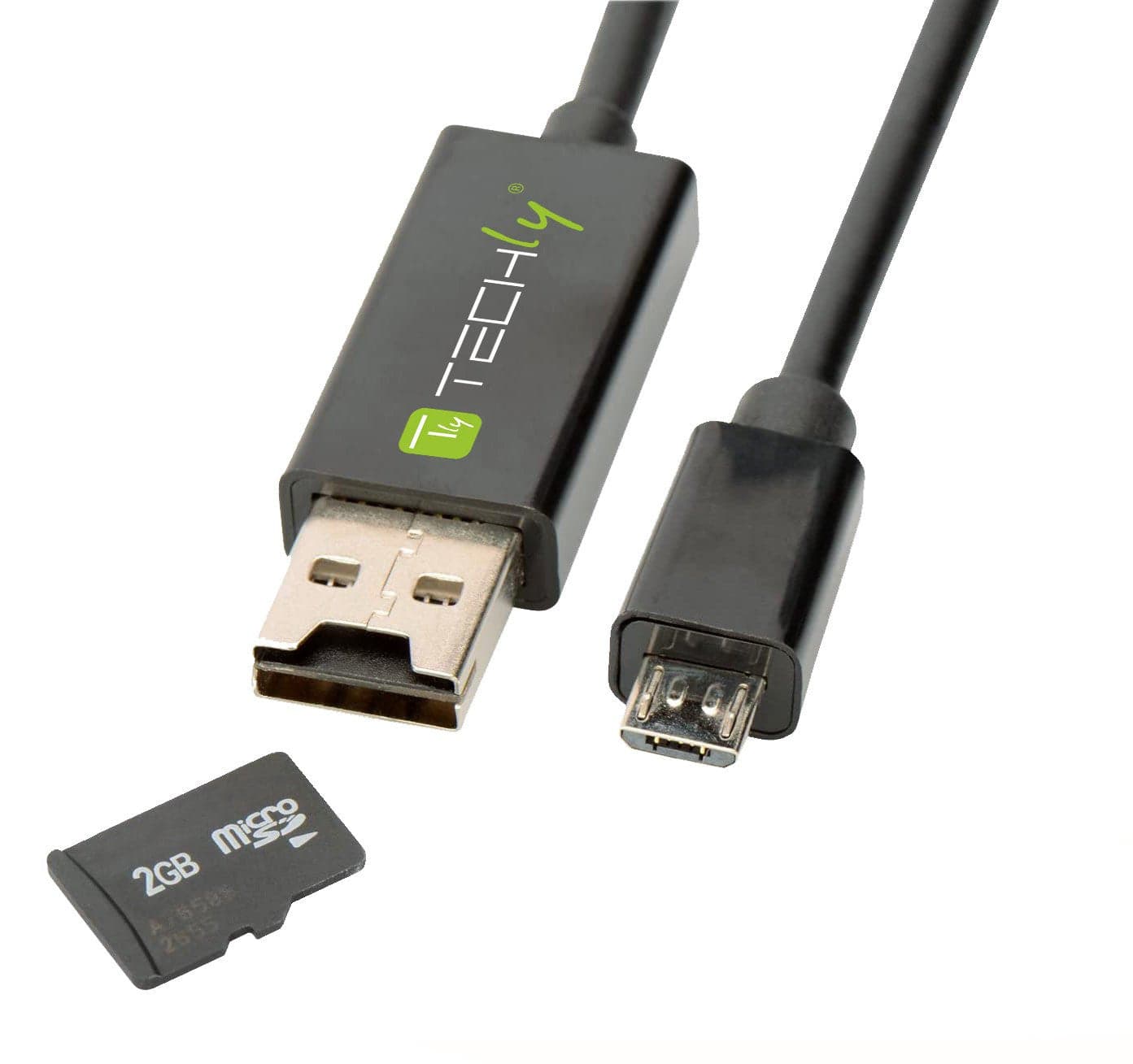 Cavo USB OTG Micro B / USB A con Lettore Micro SD/SDHC 26cm Nero in Lettori schede di memoria esterni Scontolo.net - Potenza, commercioVirtuoso.it