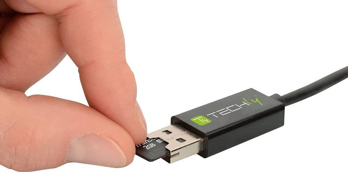 Cavo USB OTG Micro B / USB A con Lettore Micro SD/SDHC 26cm Nero in Lettori schede di memoria esterni Scontolo.net - Potenza, commercioVirtuoso.it