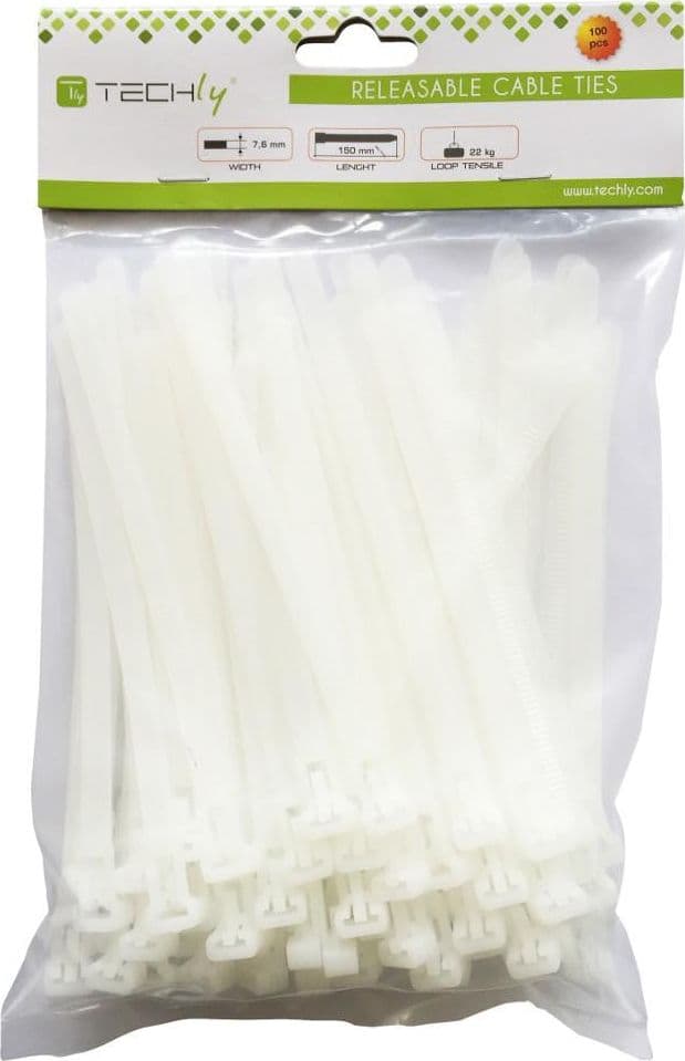 Fascette Fermacavi Riutilizzabili 150x7,6mm in Nylon 100pz Bianco in Stringicavi Scontolo.net - Potenza, commercioVirtuoso.it